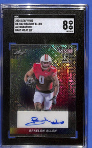 2024 Leaf Vivid Braelon Allen Auto BA-BA2 #1/9 Gray Mojo (RC AU) SGC 8 NM-MT