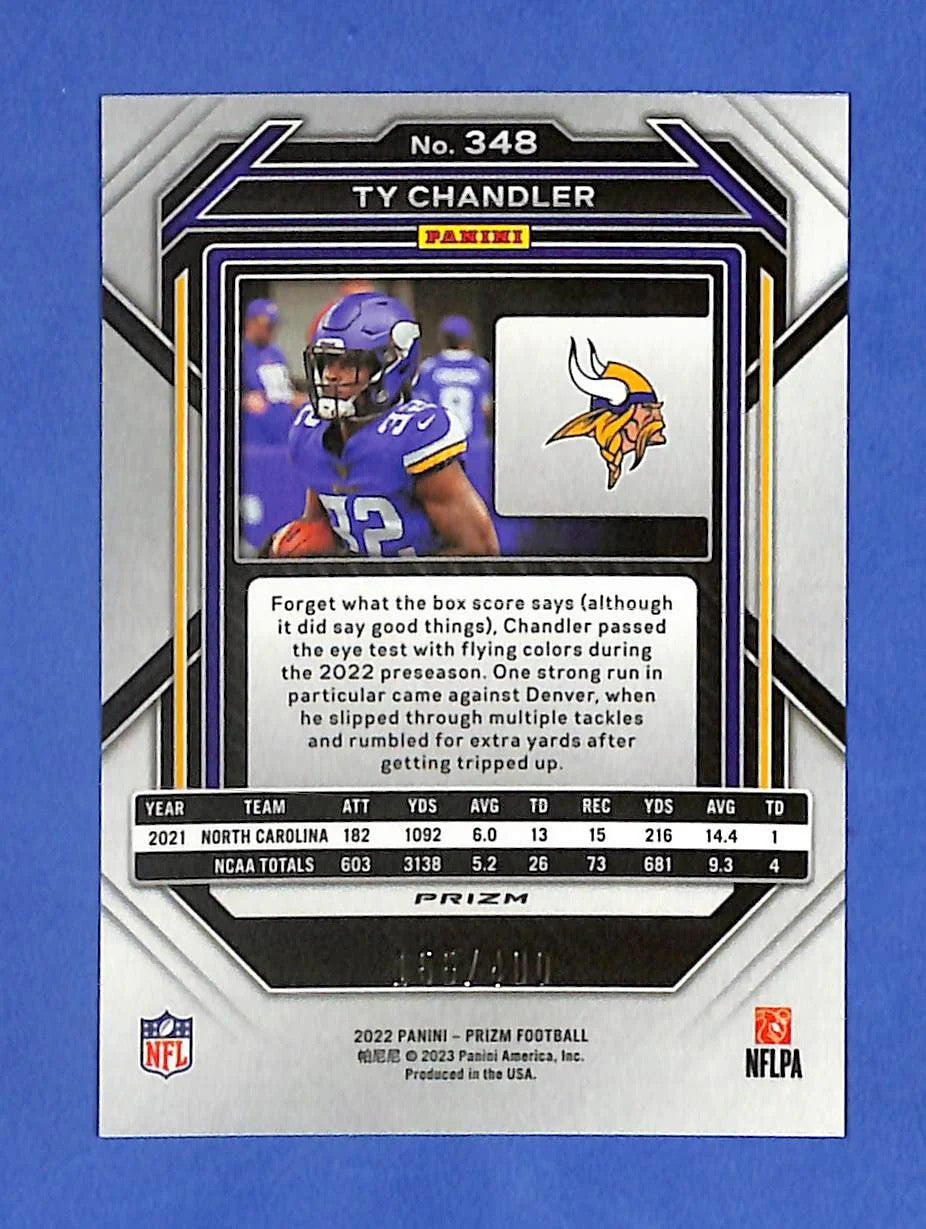 2022 Panini Prizm - Rookies Ty Chandler #348 PANDORA Prizm /400 (RC)
