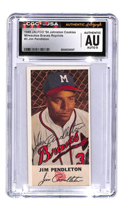 Signed 1988 JALFCO '54 Milwaukee Braves Reprints Jim Pendleton CGC Auth Auto 9