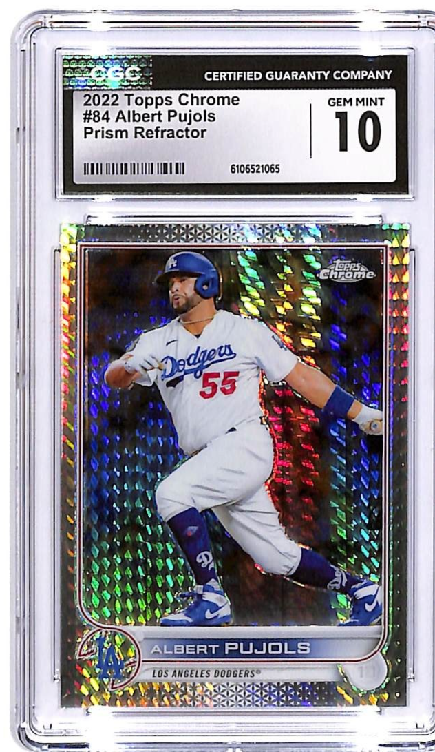 2022 Topps Chrome Albert Pujols Prism Refractor CGC 10 Dodgers