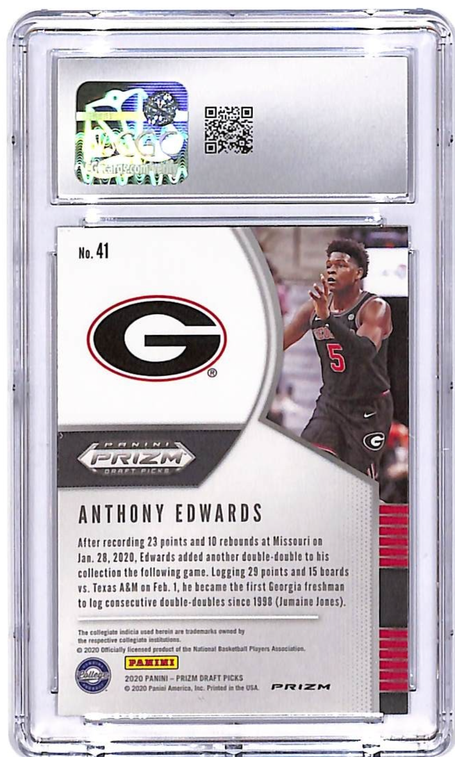2020 Prizm Draft Picks Anthony Edwards Rookie RC Green #41 CGC 10