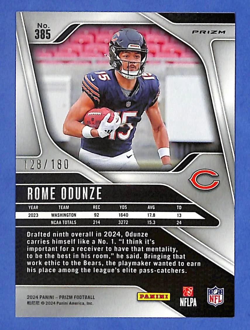 2024 Panini PRIZM - ROME ODUNZE Green/Yellow Pulsar RC #/180 CHICAGO BEARS