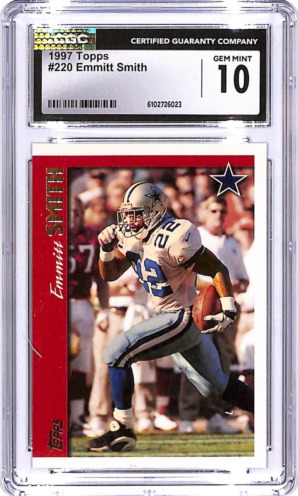 1997 Topps Emmitt Smith #220 CGC 10 Cowboys