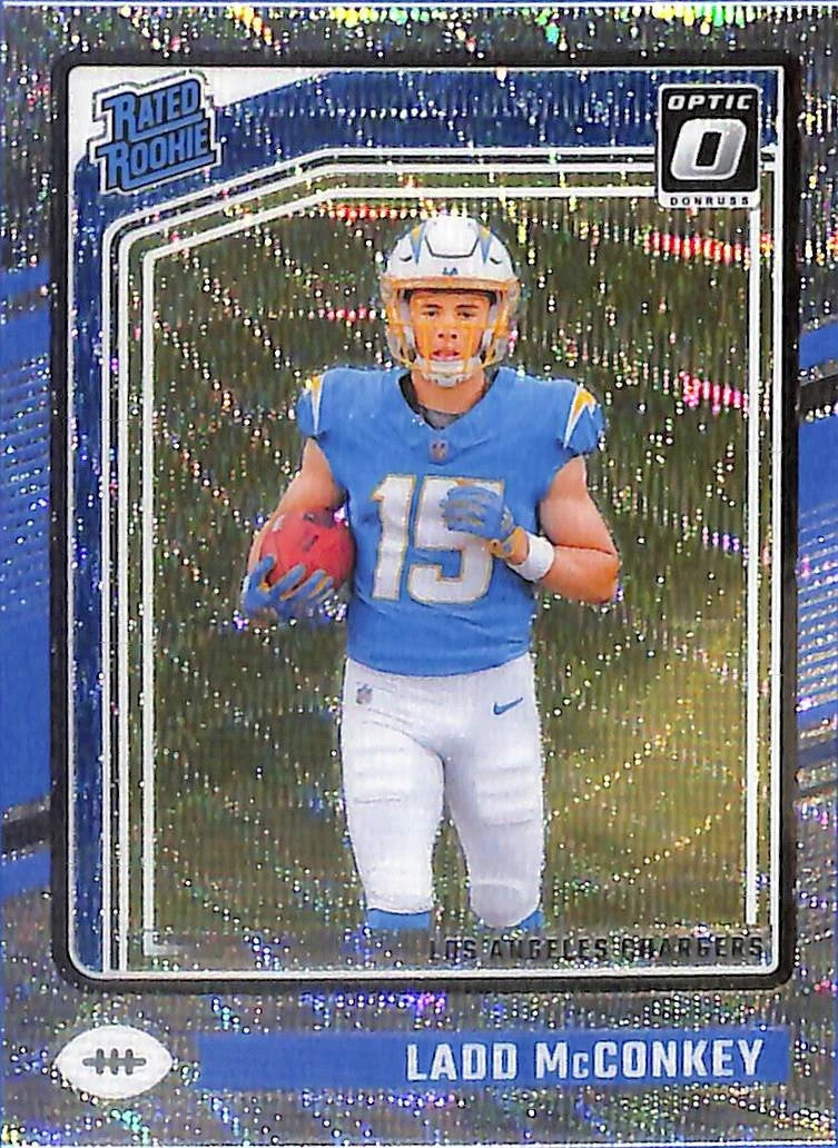 2024 Donruss Optic Ladd McConkey Rated Rookie RC Wave /300 #266 Chargers