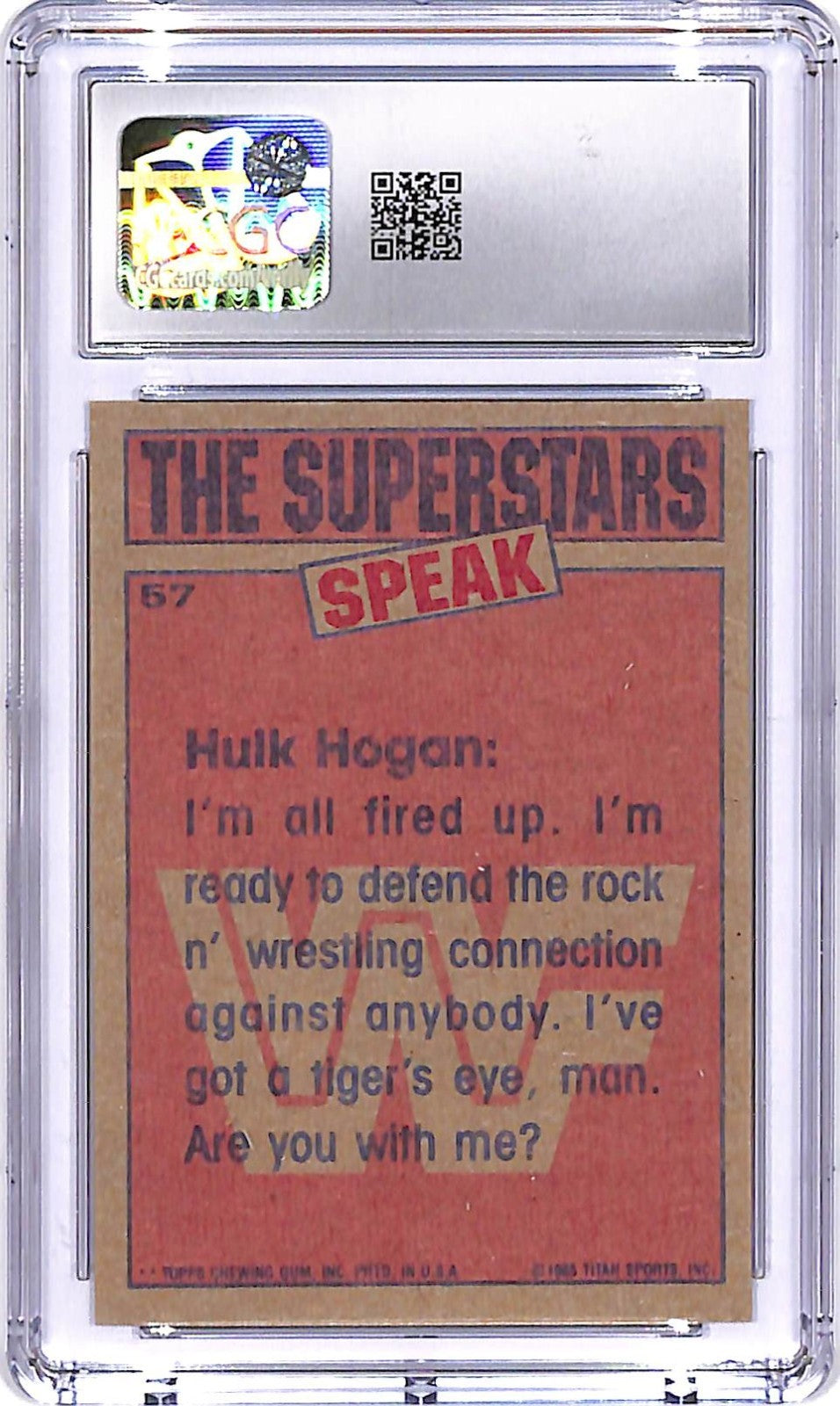 1985 Topps WWF Hulk Hogan #57 CGC 9