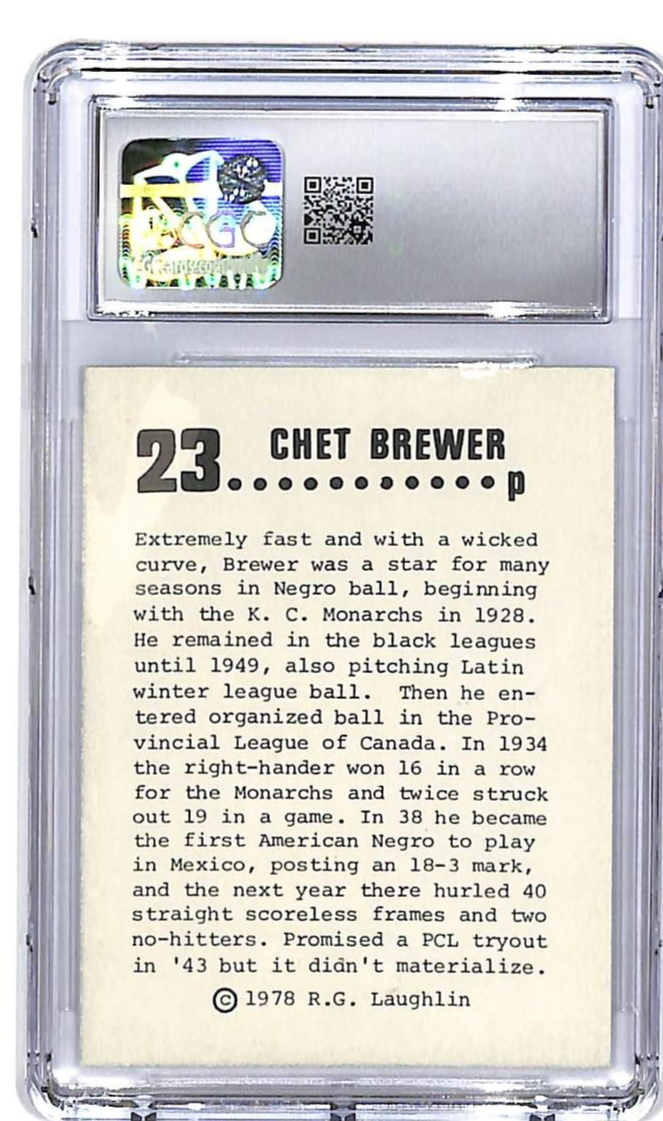 1978 Laughlin Long Ago Black Stars CGC 7.5 Chet Brewer #23