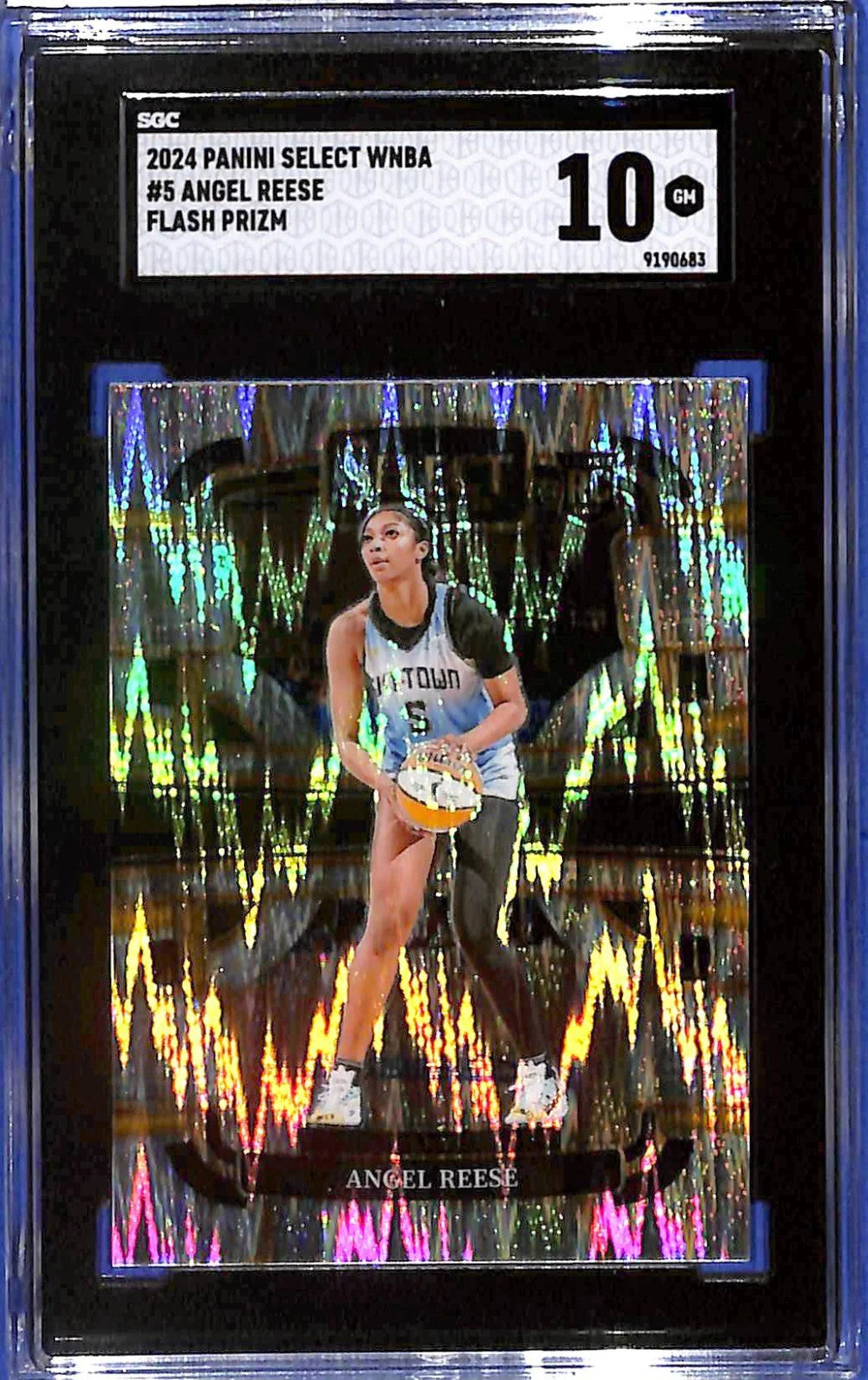 2024 Angel Reese Panini Select WNBA Flash Prizm Rookie #5 SGC 10