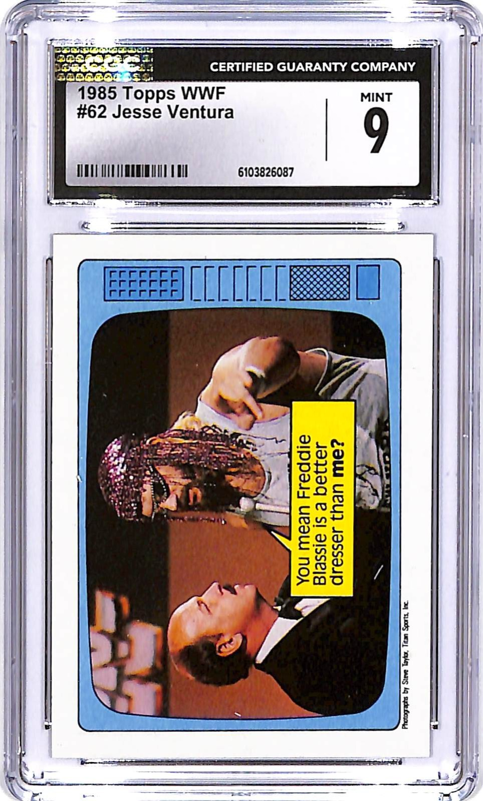 1985 Topps WWF Jesse Ventura #62 CGC 9