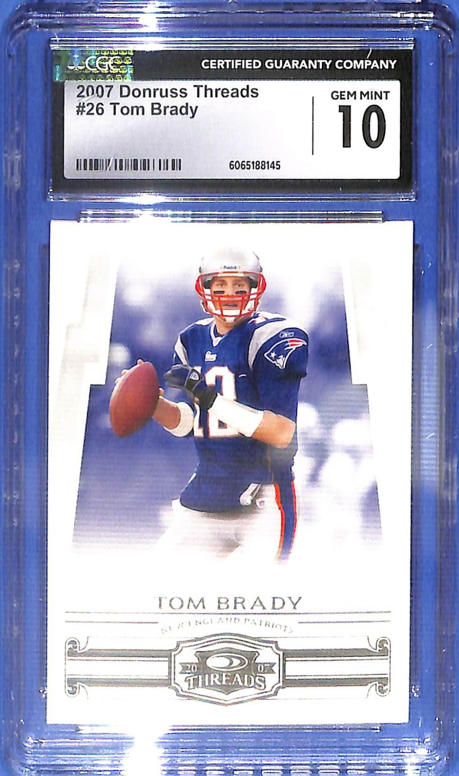 2007 Donruss Threads Tom Brady #26 CGC 10 Gem Mint Patriots
