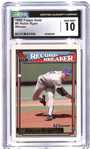 1992 Topps Gold Nolan Ryan Winner #4 CGC 10 Rangers