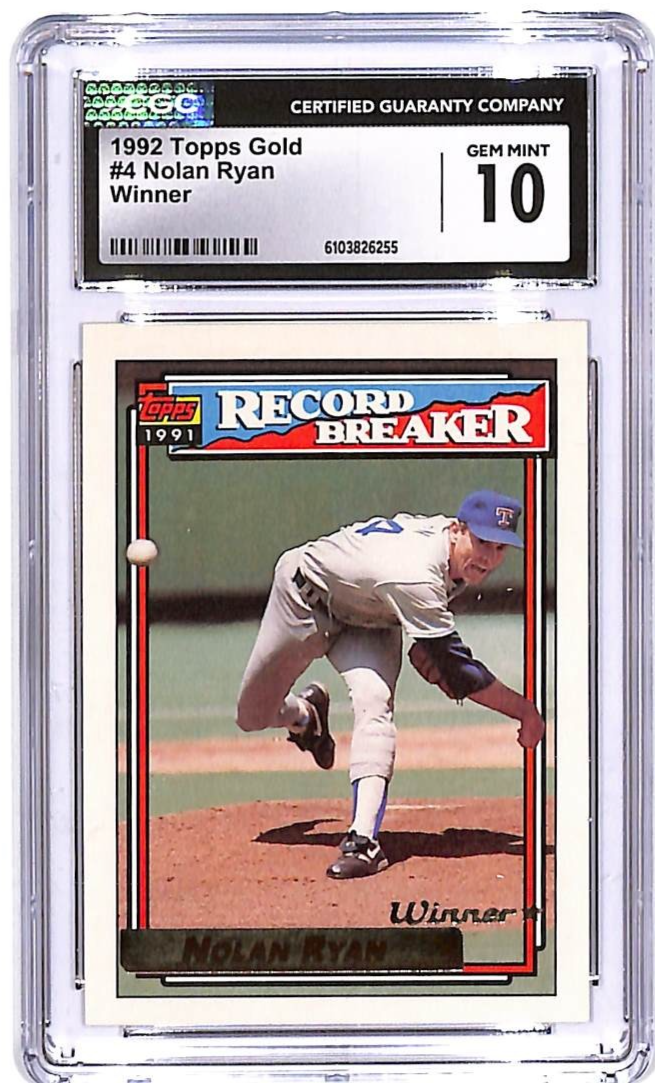1992 Topps Gold Nolan Ryan Winner #4 CGC 10 Rangers