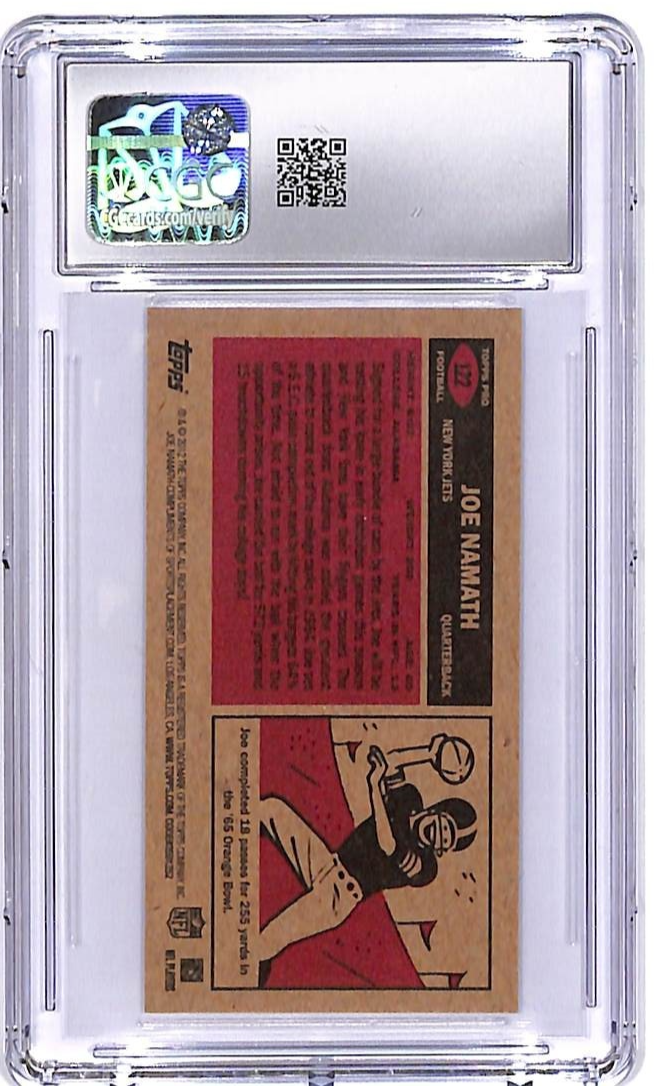 2012 Topps Joe Namath Rookie Reprints CGC 9 #122 Jets