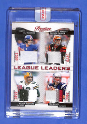 2011 Panini Prestige League Leaders Tom Brady, Rodgers, Manning , + Patch #48/50