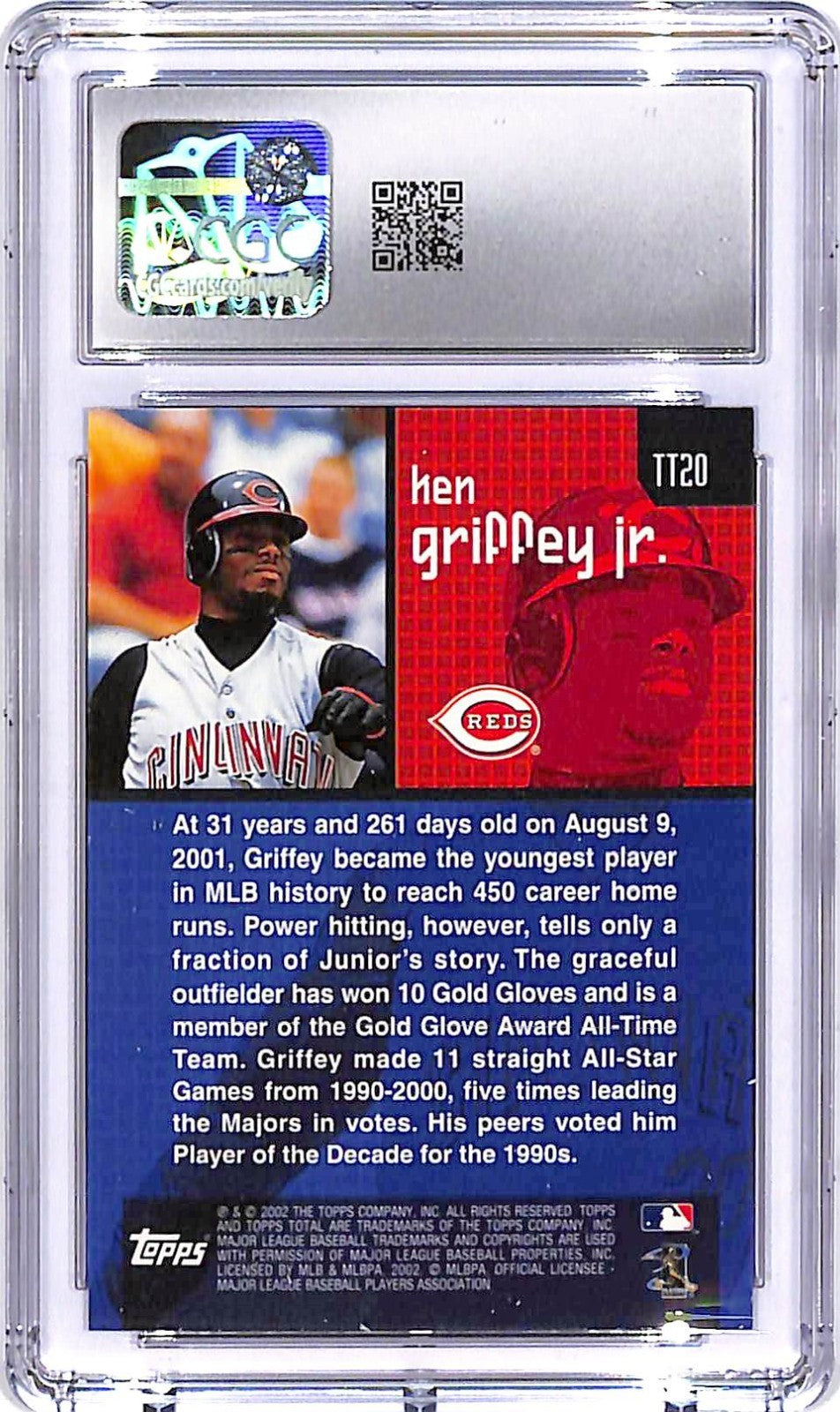 2002 Topps Total Ken Griffey Jr TT20 CGC 9.5 Reds