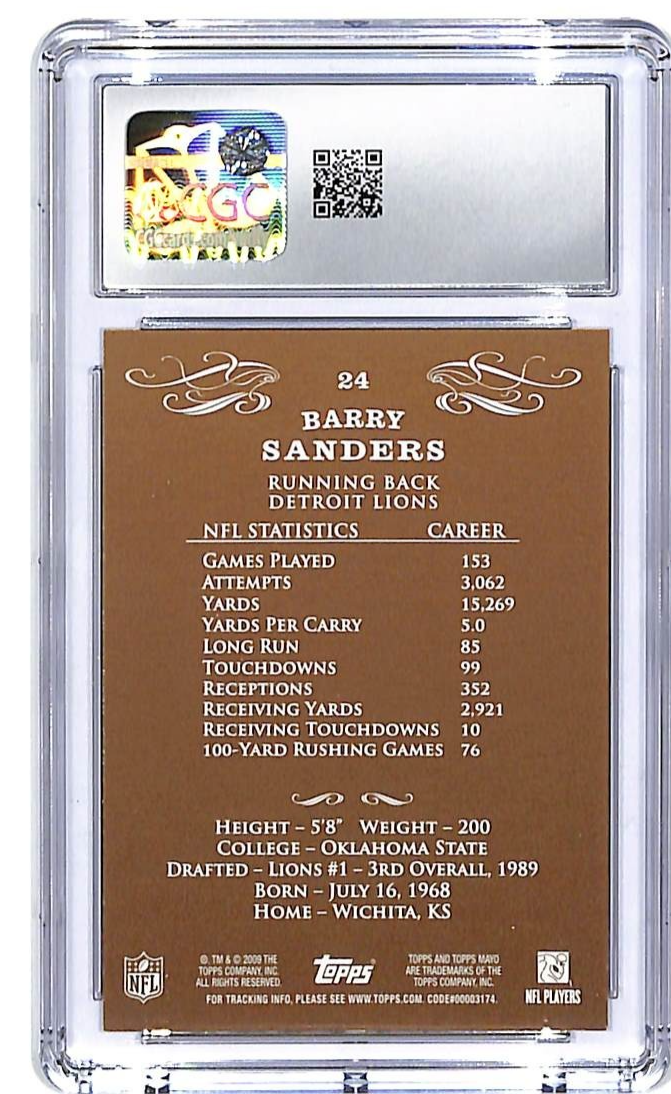2009 Topps Mayo Barry Sanders #24 CGC 9.5 Lions