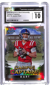 2022 Bowmans Best University Jaxson Dart Campus Captains Rookie RC #18 CGC 10