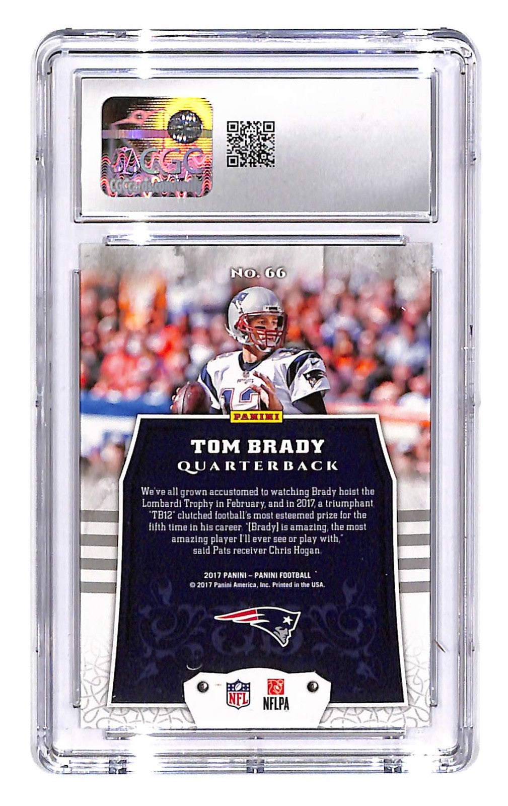 2017 Tom Brady Panini - #66 CGC Mint 10