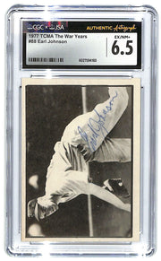 1977 TCMA Earl Johnson The War Years- #88 Autograph CGC 6.5 - JSA Authentic Auto