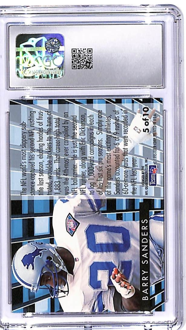 1995 Fleer Barry Sanders Gridiron Leaders #5 CGC 10 Lions