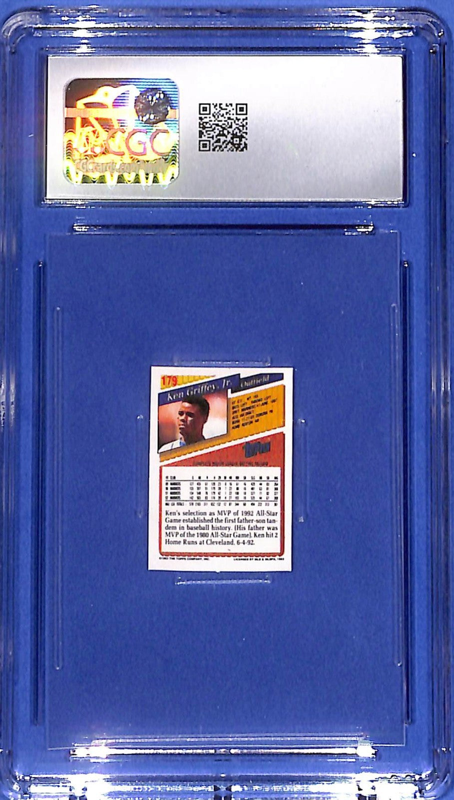 1993 Topps Ken Griffey Jr #179 Micro Prism Foil CGC 6 EX/NM Hall of Fame Mariner