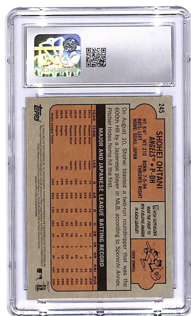 2021 Topps Heritage Shohei Ohtani Blue Sparkle Refractor #245 CGC 10 Angels