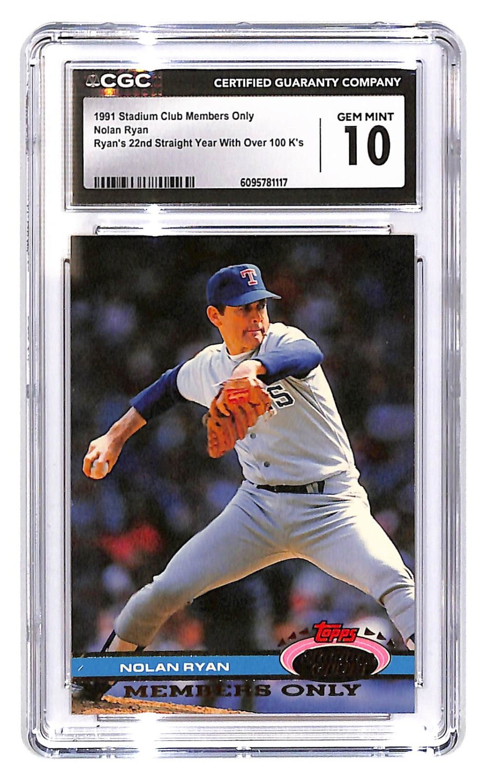 1991 Nolan Ryan Topps Stadium Club Members Only - CGC Gem Mint 10