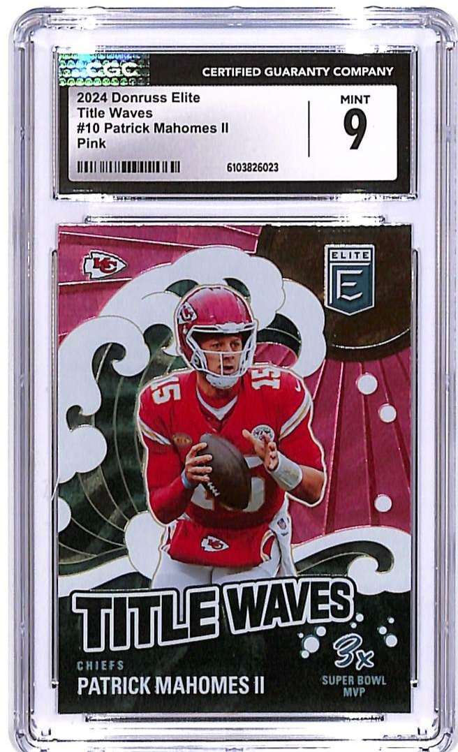 2024 Donruss Elite Patrick Mahomes Title Waves Pink #10 CGC 9 Chiefs