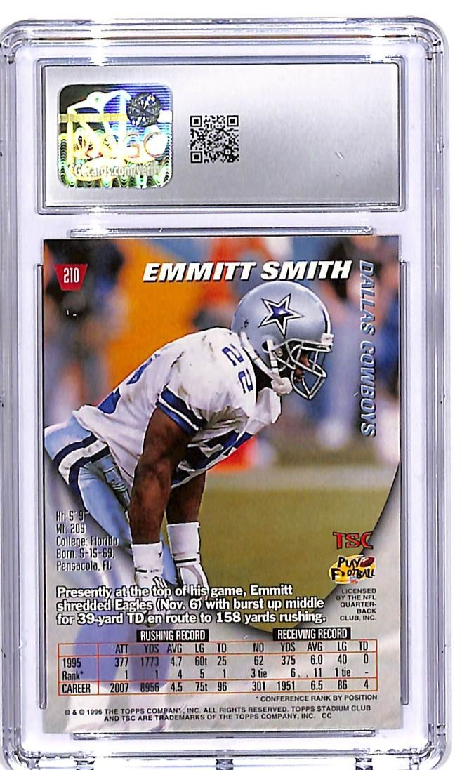 1996 Stadium Club Emmitt Smith #210 CGC 10 Cowboys