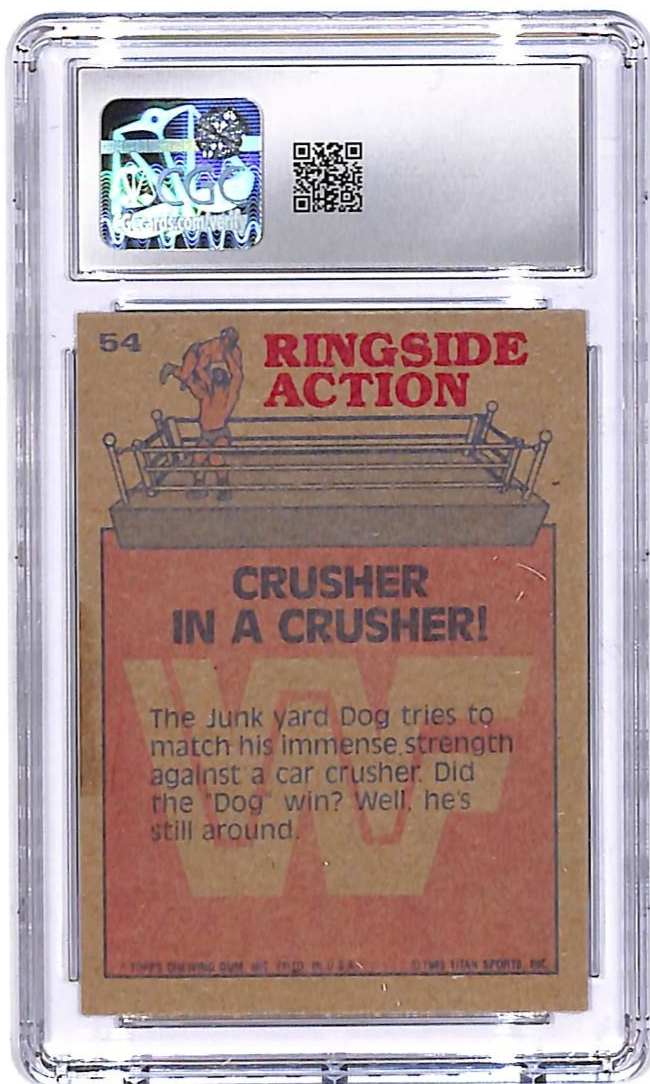 1985 Topps WWF Crusher In A Crusher #54 Junk Yard Dog CGC 9