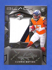 2024 Panini Black Rookie Patch Auto Audric Estime #221 Royal /150 (RC AU MEM)