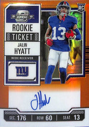 2022 Contenders Optic Jalin Hyatt Auto Autograph Rookie RC Orange /50 Giants