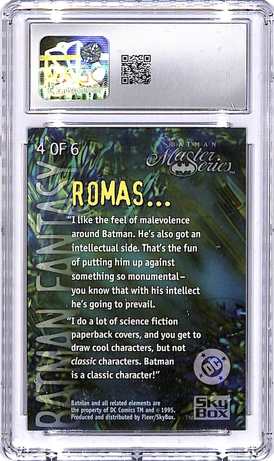 1996 SkyBox Batman Master Series Romas Batman Fantasy #4 CGC 9.5