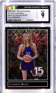 2025 Leaf 15th anniversary Cameron Brink Black Shimmer Stars CGC 9 /2