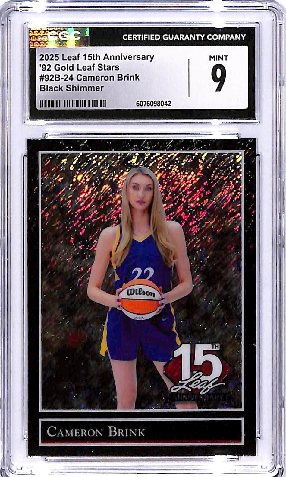 2025 Leaf 15th anniversary Cameron Brink Black Shimmer Stars CGC 9 /2
