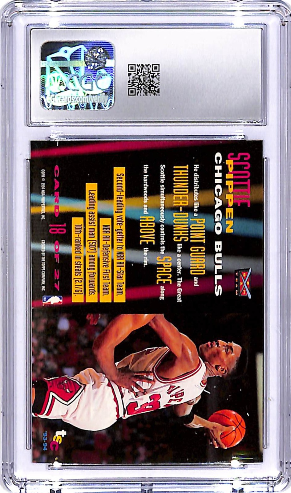 1993-94 Stadium Club Scottie Pippen Beam Team #18 CGC 9.5 Bulls
