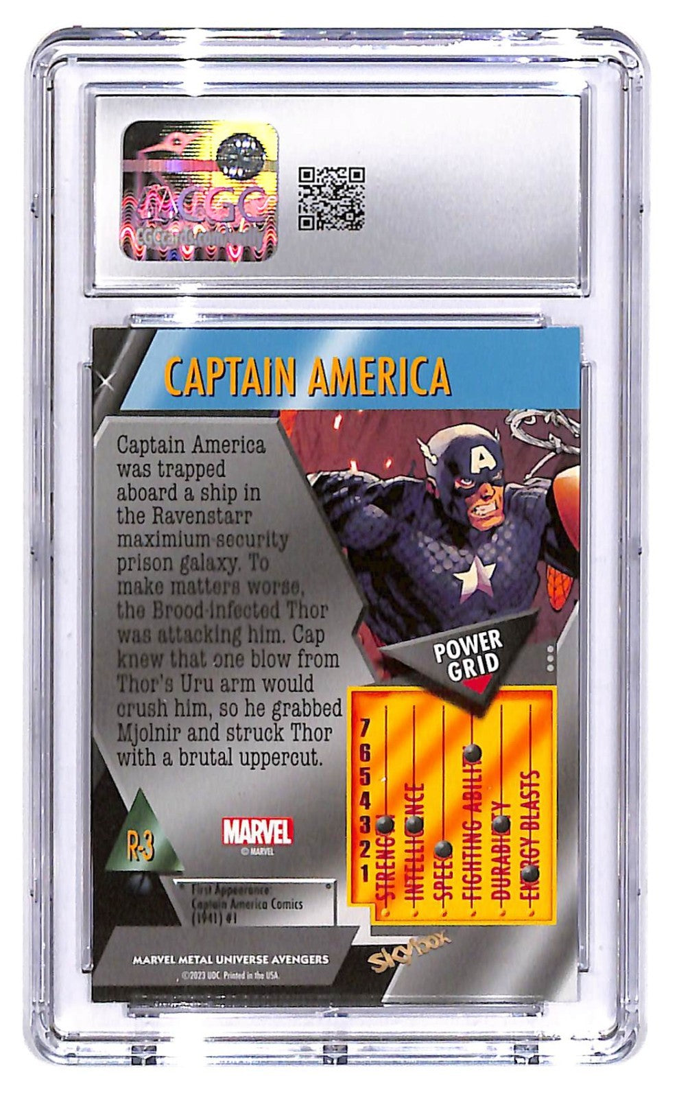 2024 Captain America Marvel Metal Universe Avengers #R-3 Retro UpperDeck CGC 9