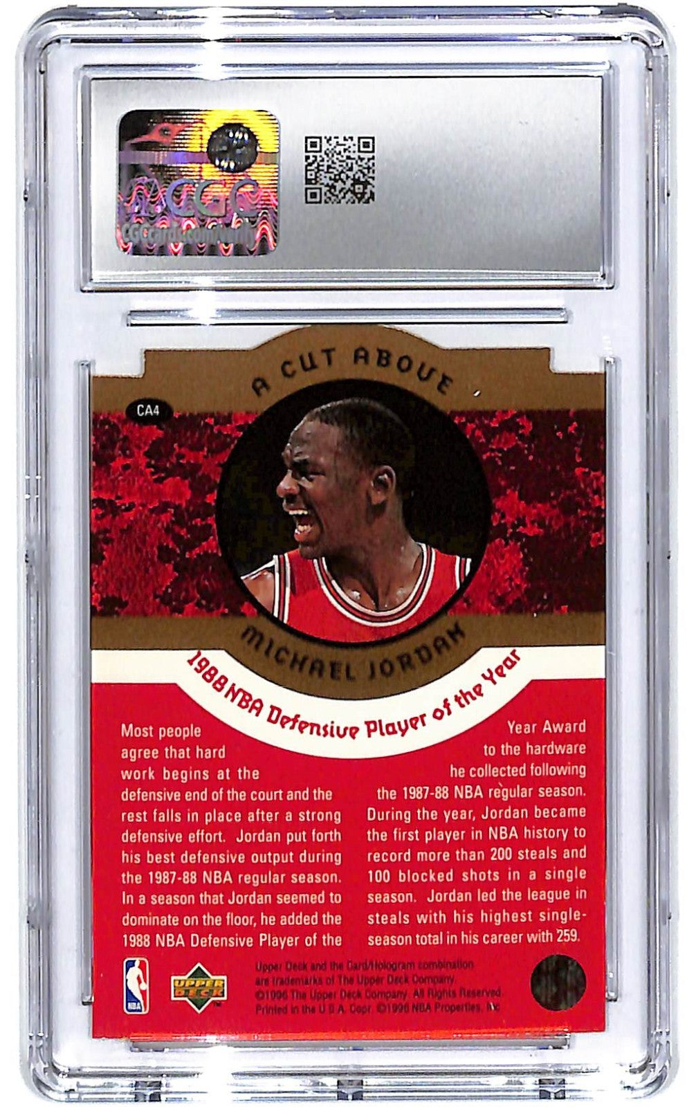 1996-97 Michael Jordan Upper Deck Collector's Choice A Cut Above #CA4 CGC 9.5