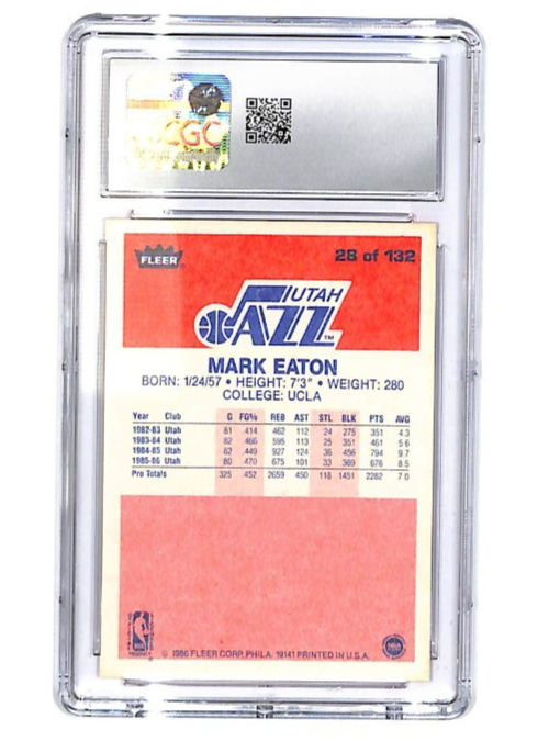 1986-87 Mark Eaton Fleer -#28 CGC Mint 9