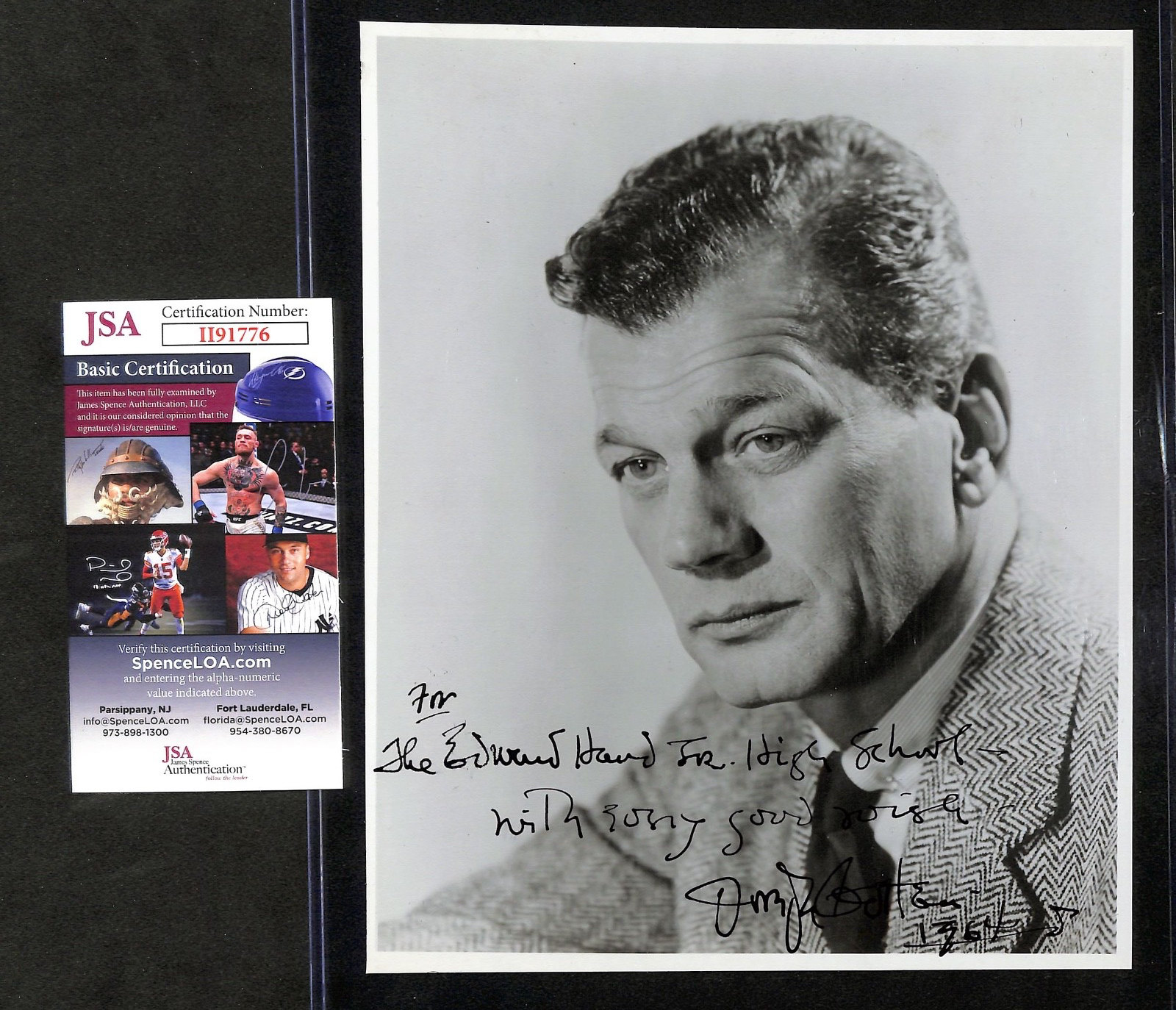 Joseph Cotton 8"x10" Photograph Autograph JSA Authentic