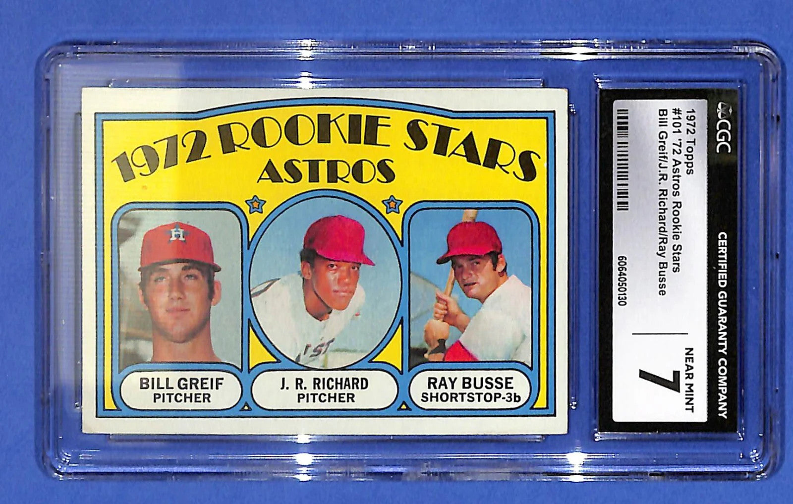 1972 Topps - Rookie Stars J.R. Richard, Bill Greif, Ray Busse #101 (RC) CGC 7