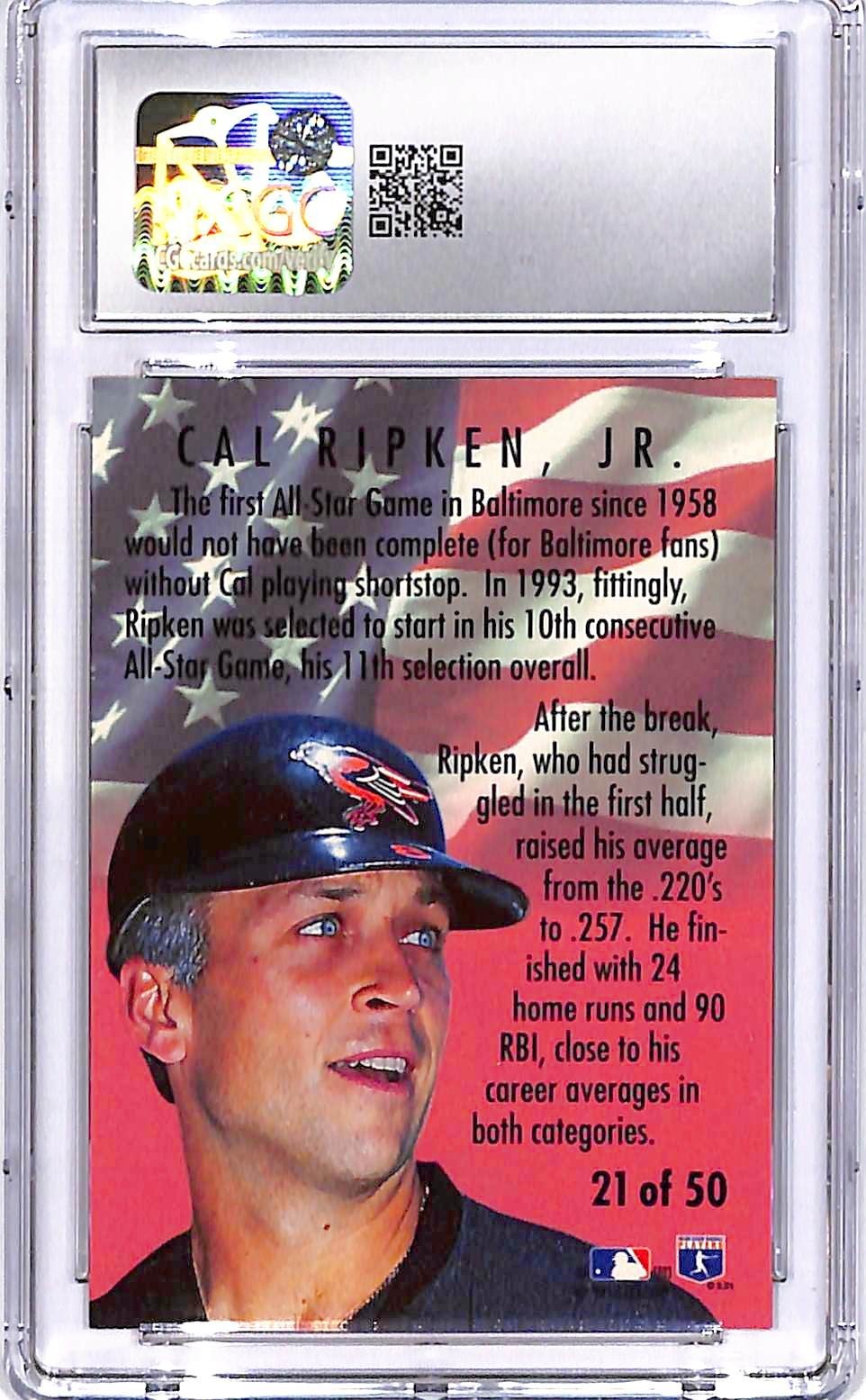 1994 Fleer All Stars Cal Ripken Jr #21 CGC 9.5 Orioles