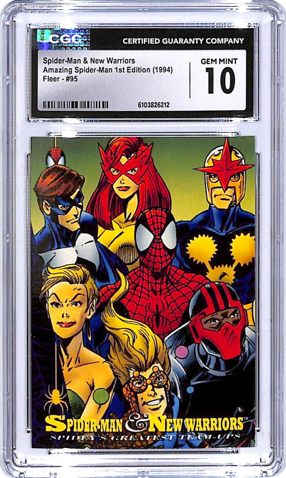 1994 Fleer Amazing Spider-Man 1st Edition Spider-Man New Warriors #95 CGC 10