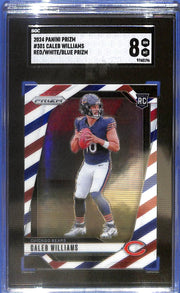 2024 Prizm Caleb Williams Rookie RC Red White and Blue SGC 8 #301 Bears