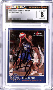 2001 Nikki McCray Fleer Tradition WNBA Auto #88 CGC 8 - JSA Authentic Auto 9