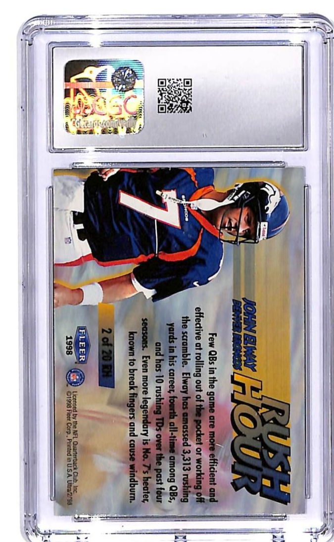 1998 Fleer Ultra John Elway Rush Hour #2RH CGC 9.5 Broncos