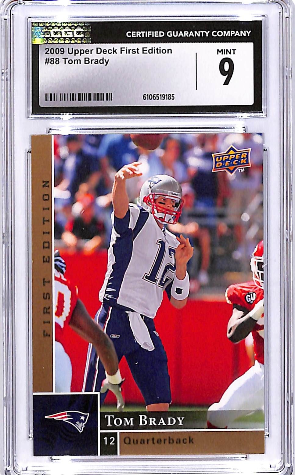 2009 Upper Deck First Edition Tom Brady #88 CGC 9 Patriots