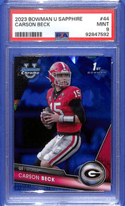 2023 Bowman University Chrome Sapphire Edition - Carson Beck #44 (RC) PSA 9
