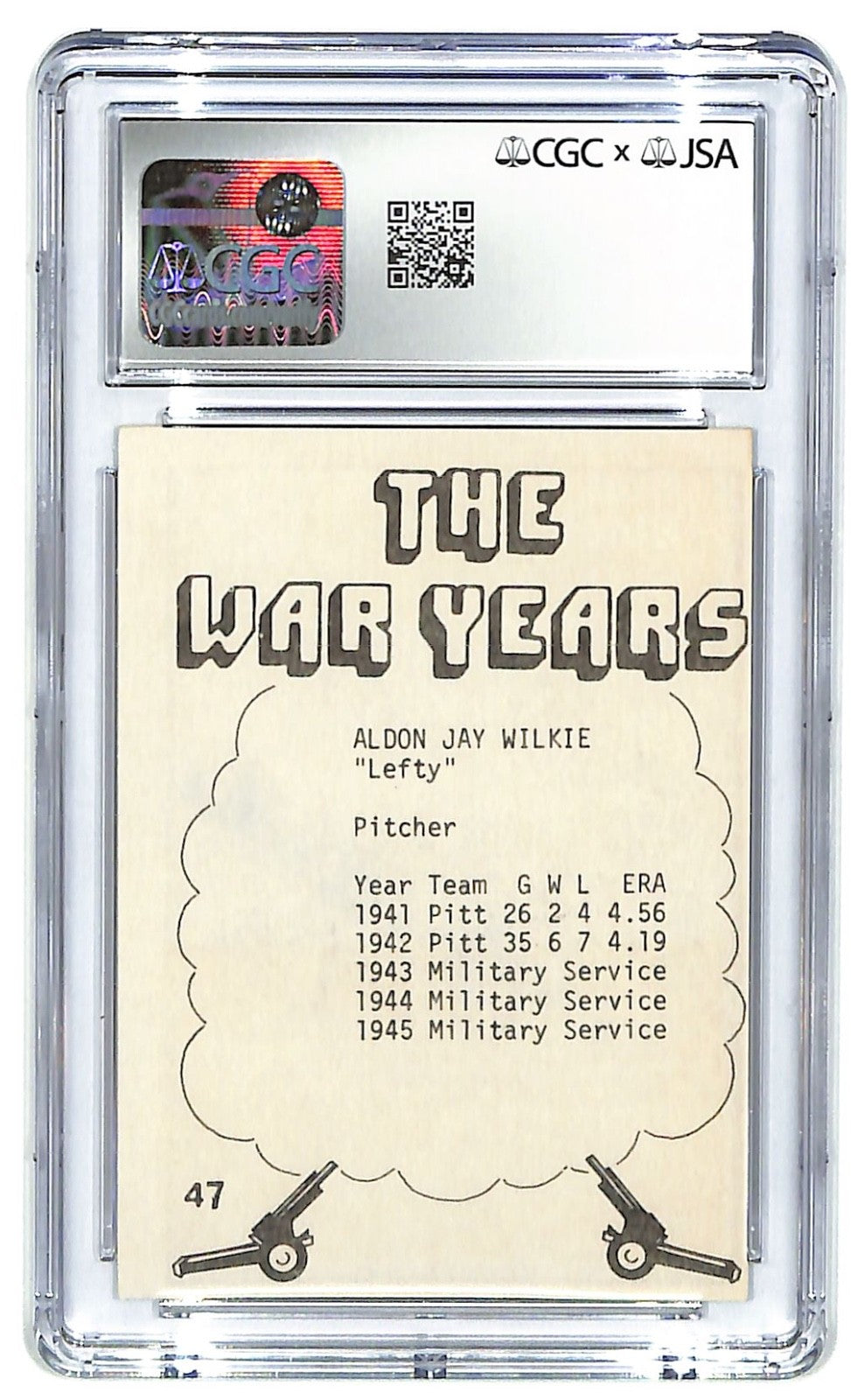 1977 TCMA Aldon Wilkie The War Years #47 Autograph CGC 3 - JSA Authentic Auto
