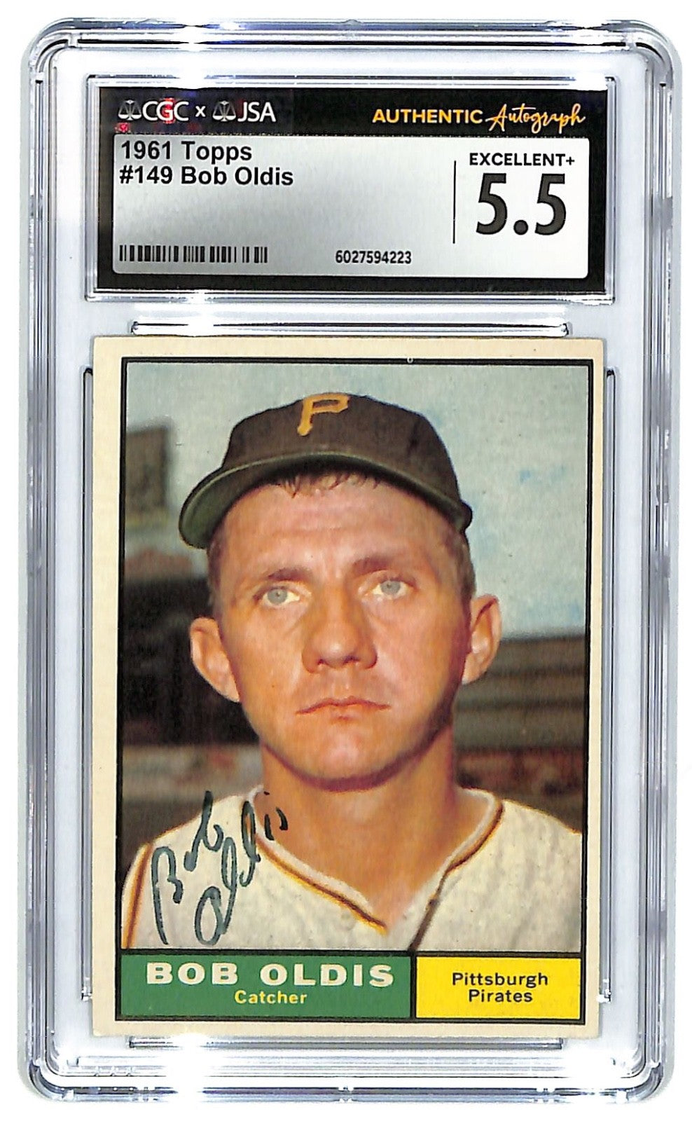 1961 Bob Oldis Topps - #149 Autograph CGC Excellent 5.5 - JSA Authentic Auto