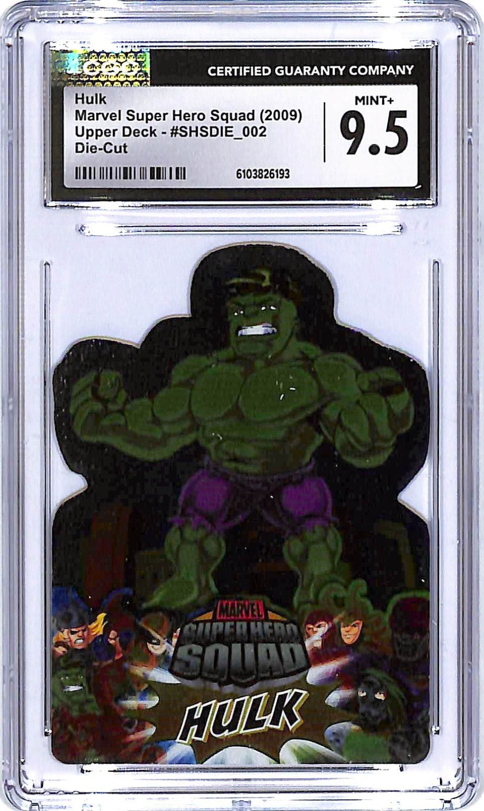 2009 Upper Deck Marvel Super Hero Squad Hulk Die Cut CGC 9.5
